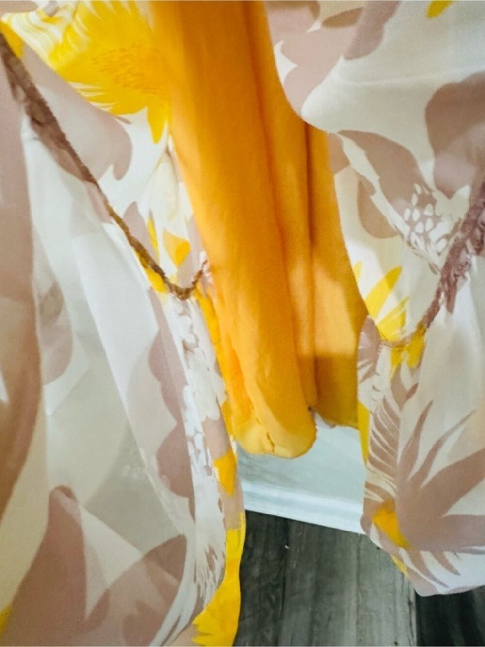 Trina Turk Yellow Sunglasses Floral Halter Tiered Maxi Dress Size 4 - Picture 8 of 11